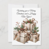 エレガントクリスマス水彩植物学 シーズンカード (裏面)