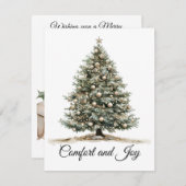 エレガントクリスマス水彩植物学 シーズンカード (正面/裏面)