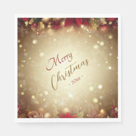 エレガントクリスマス水彩植物学 スタンダードランチョンナプキン
