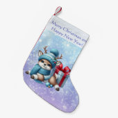 エレガントクリスマス水彩植物学 スモールクリスマスストッキング (正面 (吊り時))