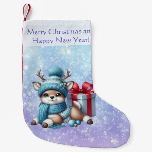 エレガントクリスマス水彩植物学 スモールクリスマスストッキング (正面)