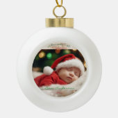 エレガントクリスマス水彩植物学 セラミックボールオーナメント (正面)