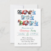 エレガントクリスマス水彩植物学 セーブザデート (正面)