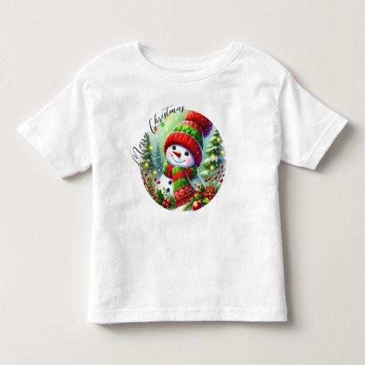 エレガントクリスマス水彩植物学 トドラーTシャツ (正面)