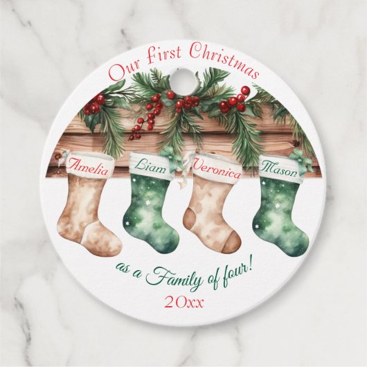 エレガントクリスマス水彩植物学 フェイバータグ (正面)