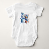 エレガントクリスマス水彩植物学 ベビーボディスーツ (裏面)