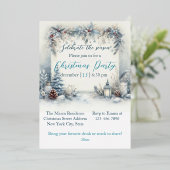 エレガントクリスマス水彩植物学 箔シーズンカード (立ち正面)