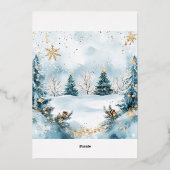 エレガントクリスマス水彩植物学 箔シーズンカード (裏面)