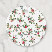 エレガントクリスマス水彩植物性ギフトラベル フェイバータグ (裏面)