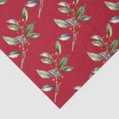 エレガントクリスマス水彩植物赤グリーン 薄葉紙 (詳細)