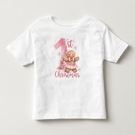 エレガントクリスマス水彩雪 トドラーTシャツ (正面)