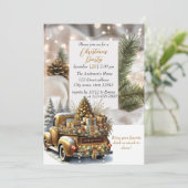 エレガントクリスマス水彩雪 招待状 (スタンド正面)