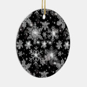 エレガントクリスマス白黒銀 セラミックオーナメント (右)
