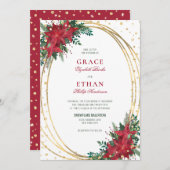エレガントクリスマス結婚の 招待状 (正面/裏面)