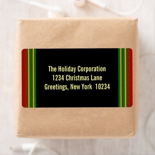 エレガントクリスマス縁ど差出人住所ラベル ラベル (インサイチュ)