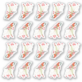 エレガントクリスマス花模様休日 シール