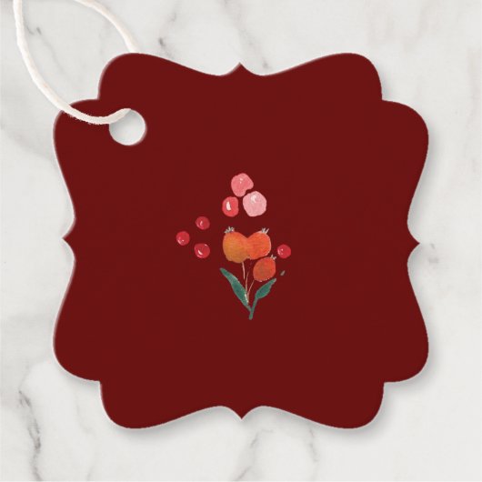 エレガントクリスマス花模様休日 フェイバータグ (正面)