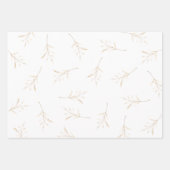 エレガントクリスマス花模様休日 ラッピングペーパーシート (正面3)