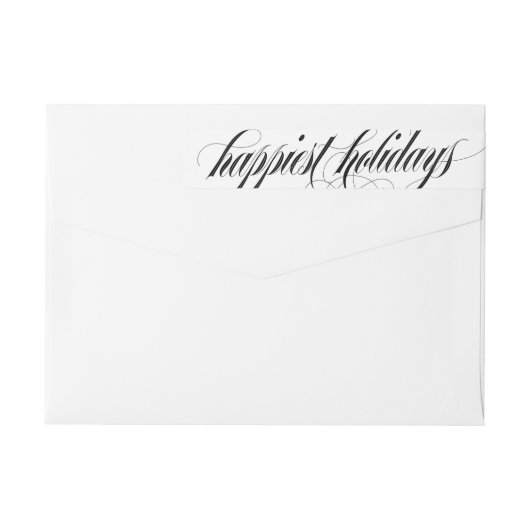 エレガントクリスマス花模様休日 ラップアラウンドラベル (裏面)