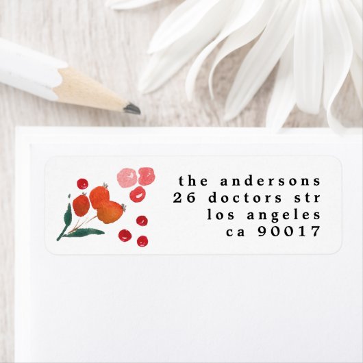 エレガントクリスマス花模様休日 ラベル (インサイチュ)