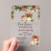 エレガントクリスマス茶パーティーフローラブライダルシャワー アクリル招待状 (インサイチュ (ポータブル))