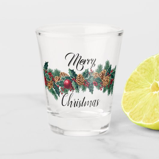 エレガントクリスマス装飾デザイン ショットグラス (正面)