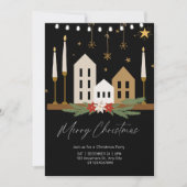 エレガントクリスマス装飾図解入りの、写真付きのパーティー 招待状 (正面)