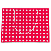 エレガントクリスマス赤水玉模様テンプレート ラージペーパーバッグ (正面)