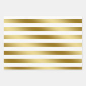 エレガントクリスマス金ゴールドとホワイトパターン ラッピングペーパーシート (正面3)