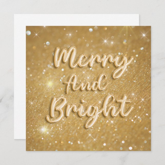 エレガントクリスマス金ゴールドグリッター (正面/裏面)