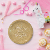 エレガントクリスマス金ゴールドグリッター ペーパープレート (パーティー)