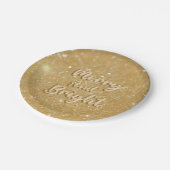 エレガントクリスマス金ゴールドグリッター ペーパープレート (アングル)