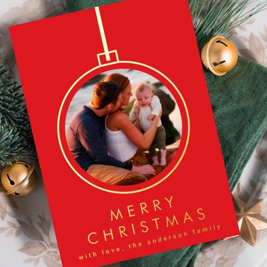 エレガントクリスマス金ゴールドツリーオーナメント赤2枚 箔シーズンカード