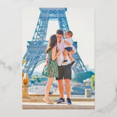 エレガントクリスマス金ゴールドツリーオーナメント赤2枚 箔シーズンカード (裏面)