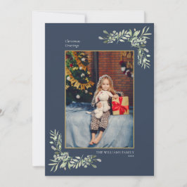 エレガントクリスマス金ゴールド幾何学的な緑の写真 シーズンカード