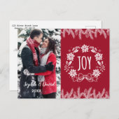エレガントクリスマス金ゴールド松Joy装飾写真 インビテーションポストカード (正面/裏面)