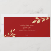 エレガントクリスマス金ゴールド葉の休日の写真 シーズンカード (裏面)