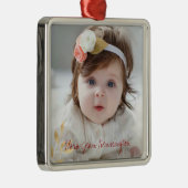 エレガントクリスマス金ゴールド葉の休日の写真 メタルオーナメント (右)