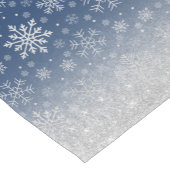 エレガントクリスマス銀の雪片パターン ショートテーブルランナー (コーナー)