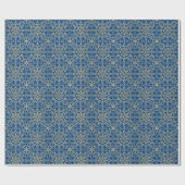 エレガントクリスマス雪フェイク片金ゴールド海軍 ラッピングペーパー (フラット)