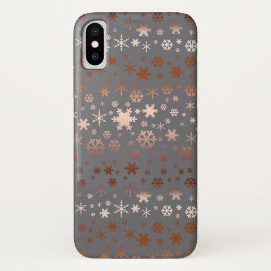 エレガントクリスマス雪片パターンバラ金ゴールド Case-Mate iPhoneケース (裏面)