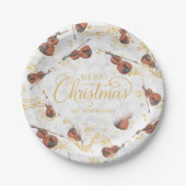 エレガントクリスマス音楽バイオリン ペーパープレート (正面)