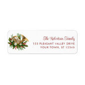 エレガントクリスマス音楽フランスのホーン差出人住所 ラベル (正面)