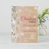 エレガントクリスマス飾りデザインパーティー 招待状 (スタンド正面)