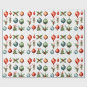 エレガントクリスマス飾り包装紙 ラッピングペーパー (フラット)