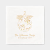 エレガントクリスマス飾り金箔ナプキン 箔ナプキン (正面)