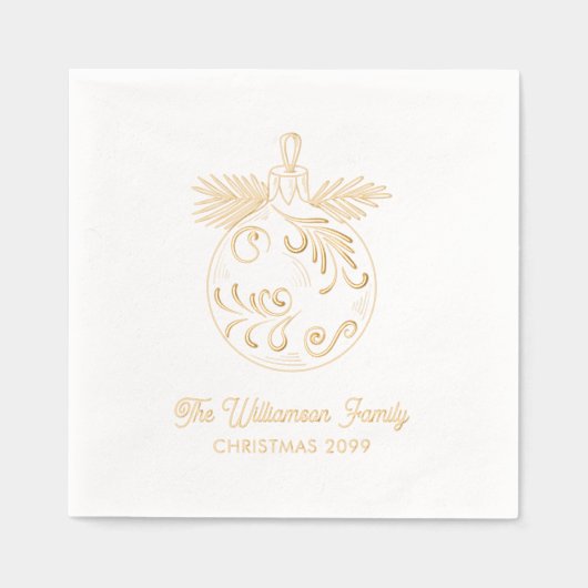 エレガントクリスマス飾り金箔ナプキン 箔ナプキン (正面)
