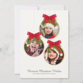 エレガントクリスマス飾り3枚 シーズンカード (正面)