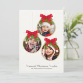 エレガントクリスマス飾り3枚 シーズンカード (スタンド正面)