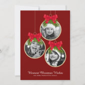 エレガントクリスマス飾り3枚 シーズンカード (正面)